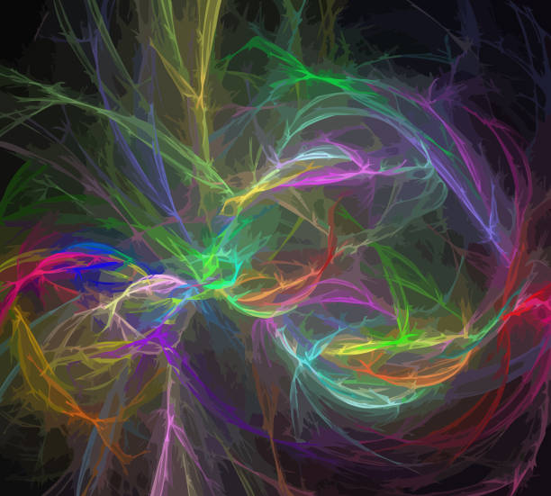 istock image of one Digital Fractal on Black Color 1072017778