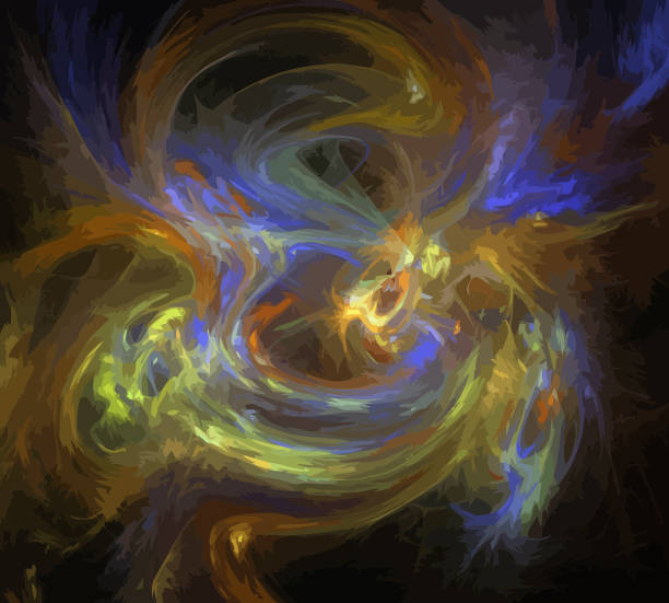istock image of one Digital Fractal on Black Color 1072019192