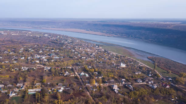 istock Aerial view over Village and River. 1072024148