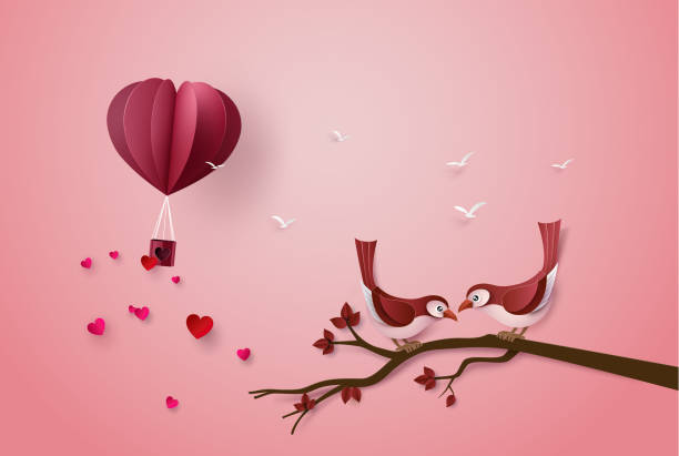 Bird In Love Stock Illustration - Download Image Now - Animal, Animal Wing,  Balloon - iStock