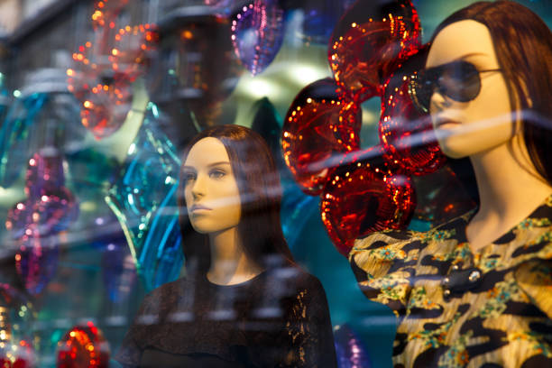 istock Shop window with mannequins 1072036282