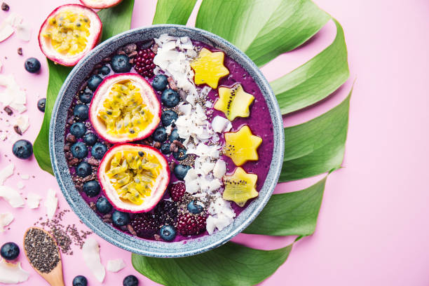istock Smoothie acai bowl served in bowl 1072042664