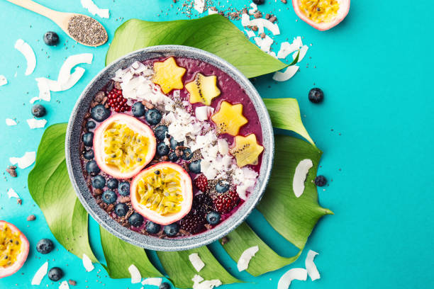 istock Smoothie acai bowl served in bowl 1072042668