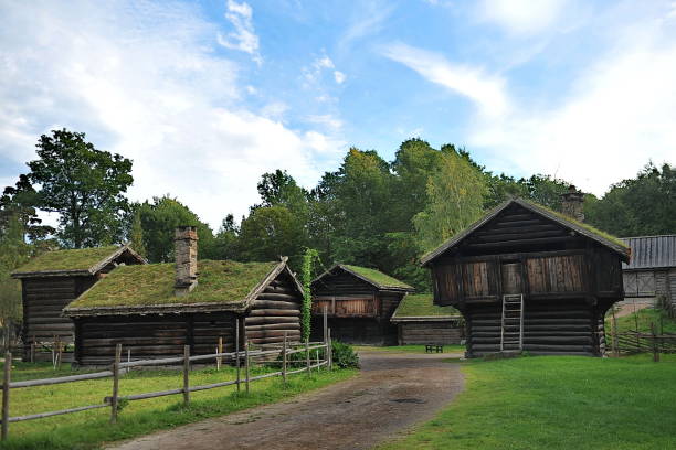istock Houses in the Norwegian village. 1072043048