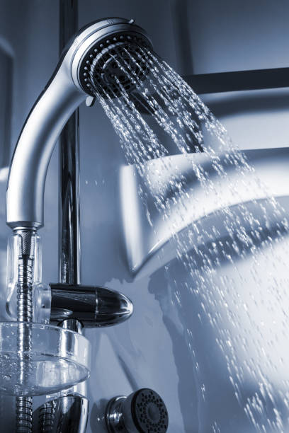 istock Water from the shower in modern bathroom 1072046808