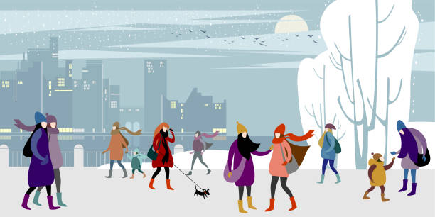 illustrations, cliparts, dessins animés et icônes de ville d’hiver le soir de noël - huangpu district illustrations