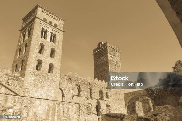 The Romanesque Abbey Of Sant Pere De Rodes In The Municipality Of El Port De La Selva Girona Catalonia Stock Photo - Download Image Now