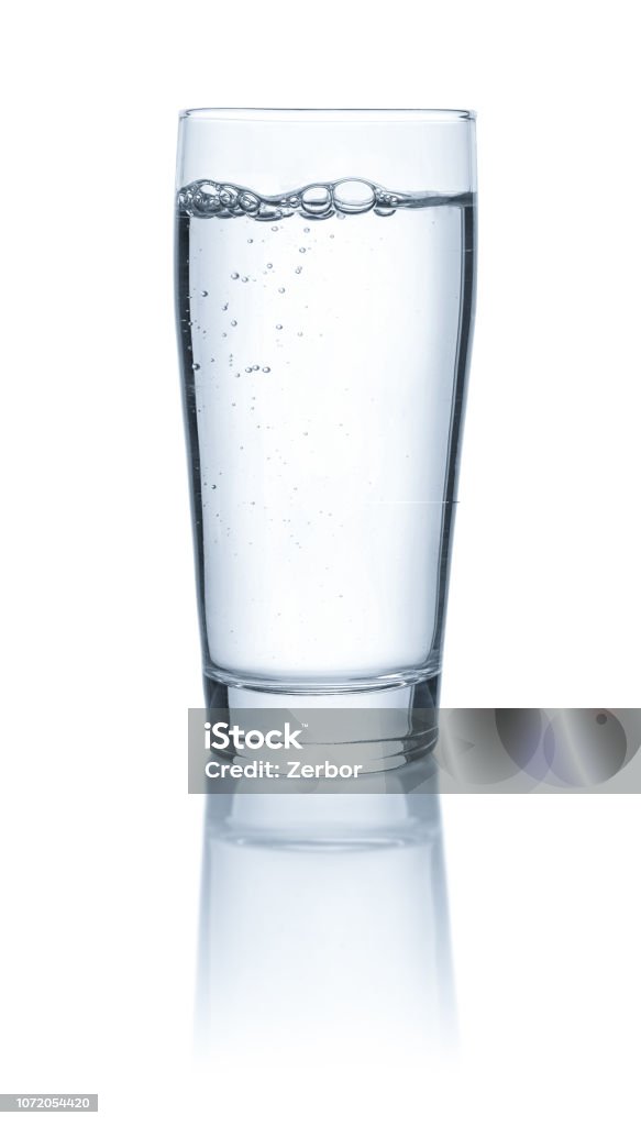 An isolated glass with water Drinking Glass Stock Photo