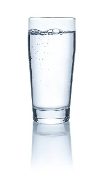 An isolated glass with water