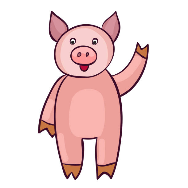 ilustrações de stock, clip art, desenhos animados e ícones de cute pig cartoon. - 3629