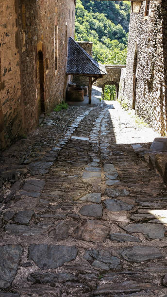 istock Arch and sunny cobbled street 1072061188