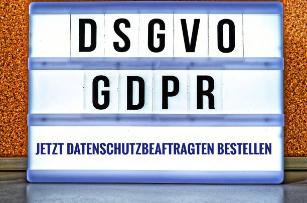 Illuminated plate with the inscription DSGVO and GDPR (General Data Protection Regulation) in English GDPR (General Data Protection Regulation) and the inscription Jetzt Datenschutzbeauftragten bestellen in English: Illuminated plate with the inscription DSGVO and GDPR (General Data Protection Regulation) in English GDPR (General Data Protection Regulation) and the inscription Jetzt Datenschutzbeauftragten bestellen in English: Order Privacy Officer now iluminada la placa con la inscripción dsgvo y gdpr en inglés gdpr (reglamento general de protección de datos) y la inscripción jetzt datenschutzbeauftragten bestellen en inglés: iluminada la placa dsgvo y gdpr en inglés oficial de privacidad orden ah