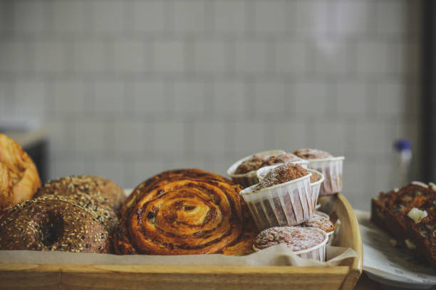 istock Restaurant baking in the restaurant kitchen: muffins, cinnamon rolls, onion rings. 1072067344
