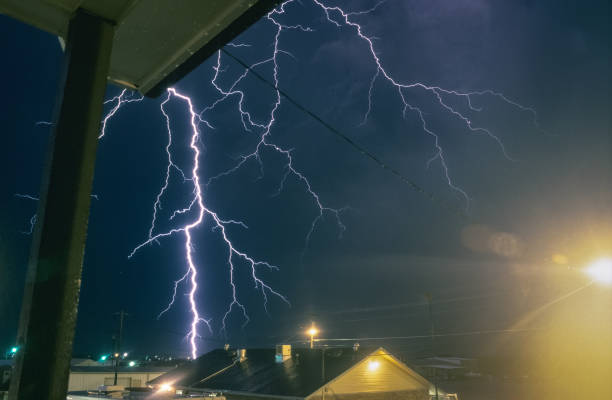 istock A severe thunderstorm produces dangerous lightning in a Texas town 1072067798