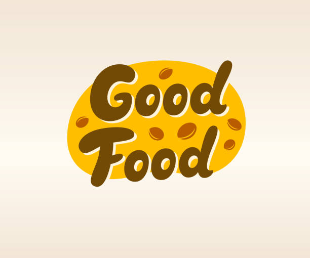 Good Food vector inscription Good Food vector inscription. Fast food signboard. Handmade lettering goodfood stock illustrations