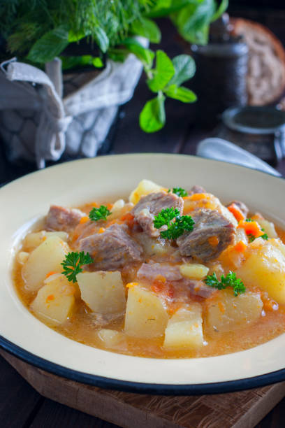 istock Roast potatoes and turkey meat, selective focus 1072085496