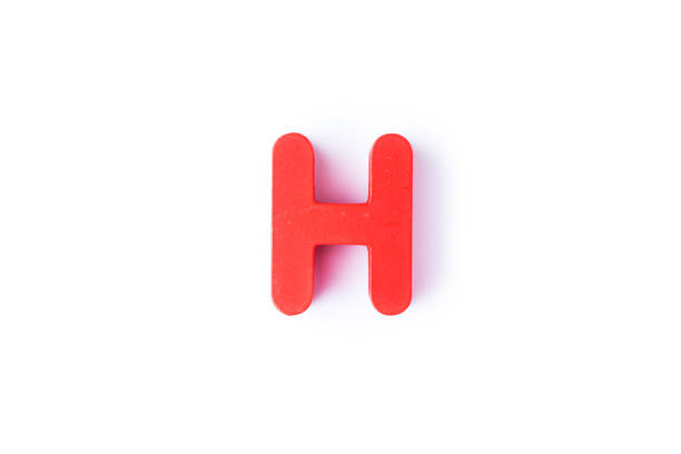 istock H letters in English on a white background. 1072088262