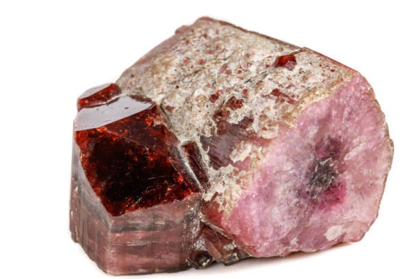 istock Macro mineral tourmaline stone on a white background 1072090540
