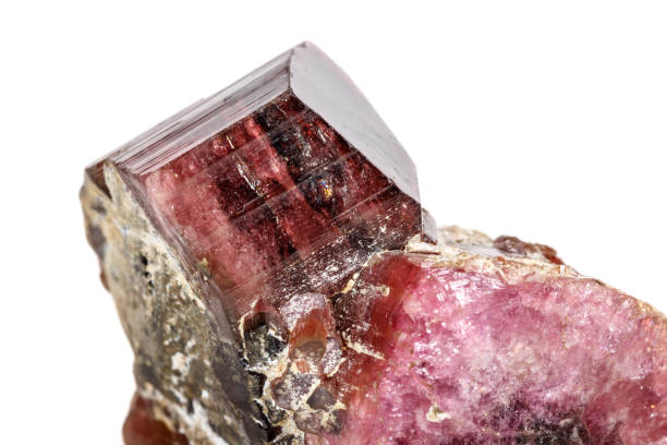 istock Macro mineral tourmaline stone on a white background 1072090872