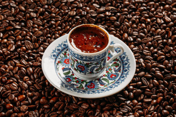 istock Turkish Coffee on Coffee Beans Background 1072093104
