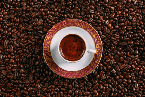 istock Turkish Coffee on Coffee Beans Background 1072093116