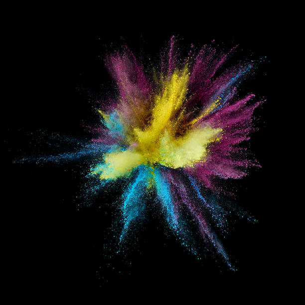 istock Colored powder explosion. Abstract closeup dust on backdrop. Colorful explode. Paint holi 1072093502