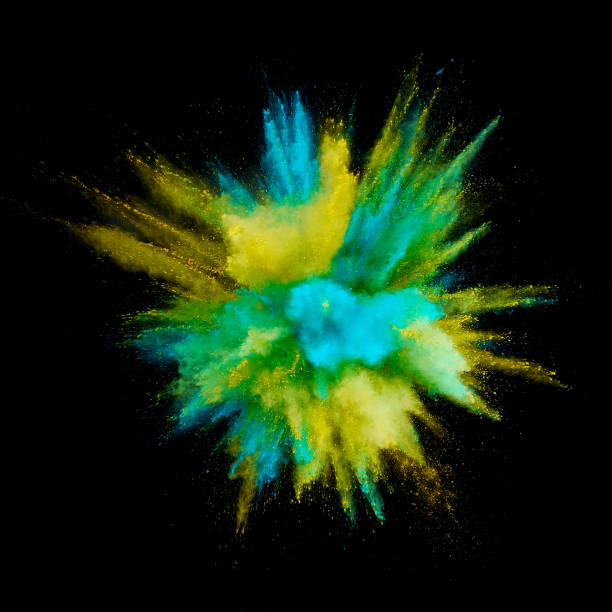 istock Colored powder explosion. Abstract closeup dust on backdrop. Colorful explode. Paint holi 1072093646