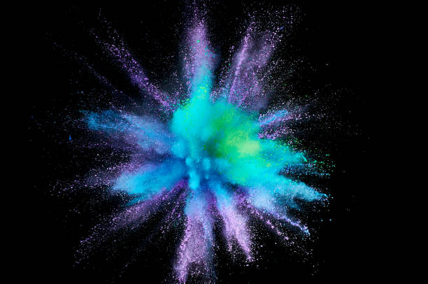 istock Colored powder explosion. Abstract closeup dust on backdrop. Colorful explode. Paint holi 1072093974