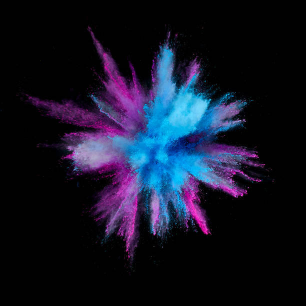 istock Colored powder explosion. Abstract closeup dust on backdrop. Colorful explode. Paint holi 1072094076