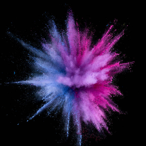istock Colored powder explosion. Abstract closeup dust on backdrop. Colorful explode. Paint holi 1072094126