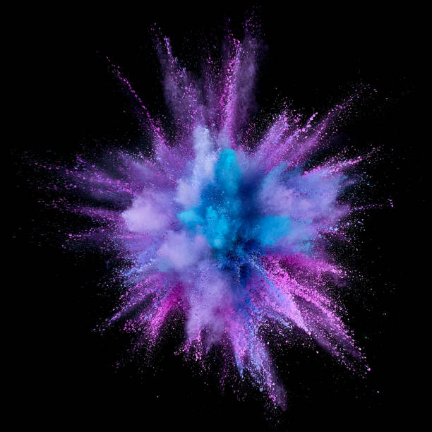 istock Colored powder explosion. Abstract closeup dust on backdrop. Colorful explode. Paint holi 1072094150