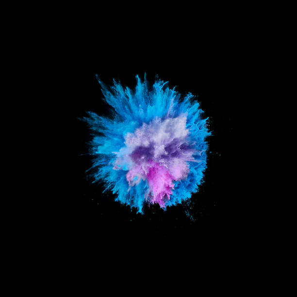 istock Colored powder explosion. Abstract closeup dust on backdrop. Colorful explode. Paint holi 1072094256