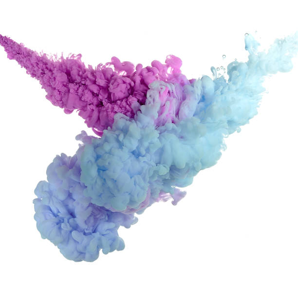 istock Ink in water. Splash paint mixing. Multicolored liquid dye. Abstract  sculpture background color 1072094520