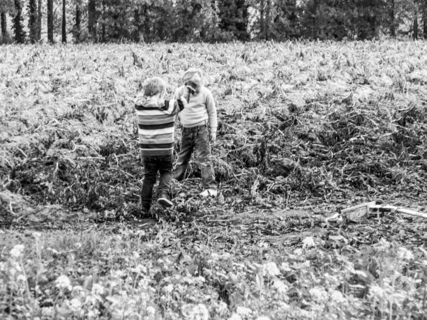 istock two little boys playing on a field 1072096446