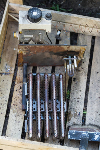 istock gas burner from the furnace 1072101780