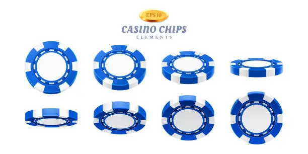 Vector illustration of Animation sprites for realistic casino chips