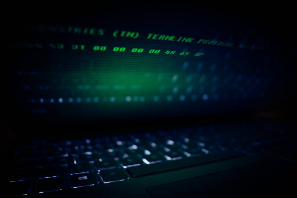 istock Closeup of laptop keyboard illumination, backlit keyboard 1072118066