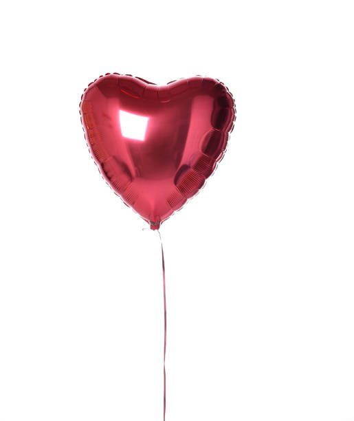 istock Single big  red heart balloon object for birthday isolated 1072123388