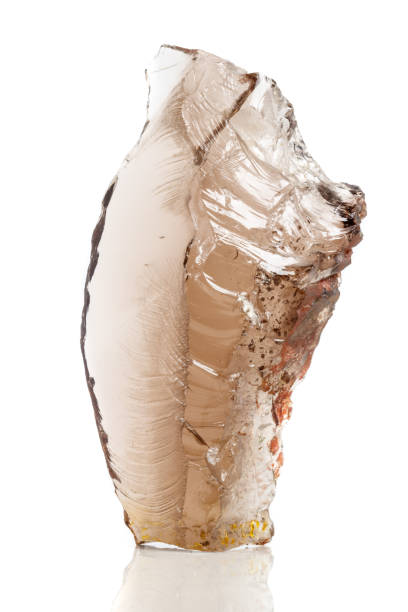 istock Macro mineral stone Smoky quartz, rauchtopaz on a white background 1072132968