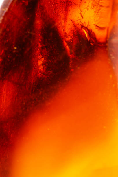 istock Macro Amber mineral stone on white background 1072133276