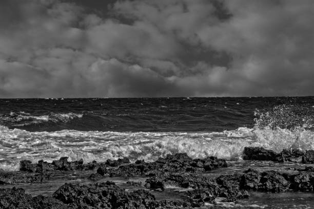 istock Storm on the Sea in black and white 1072140718