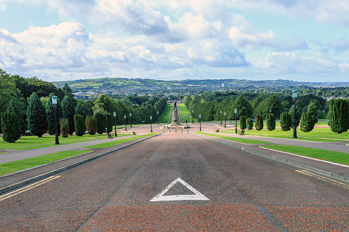 View from the Stormont Parliament Building which is the seat of the Northern Ireland Assembly