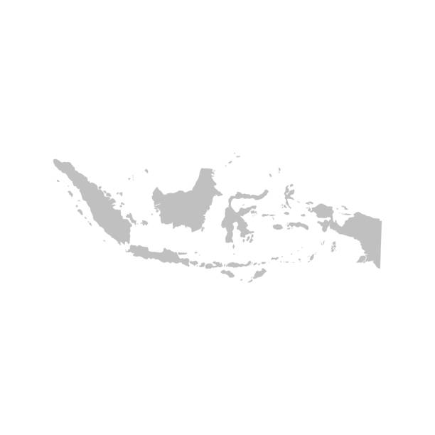 illustrazioni stock, clip art, cartoni animati e icone di tendenza di vettore mappa indonesia - indonesia
