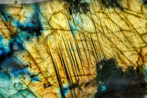 istock Macro Labradorite mineral stone on white background 1072158362