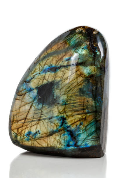 istock Macro Labradorite mineral stone on white background 1072158466