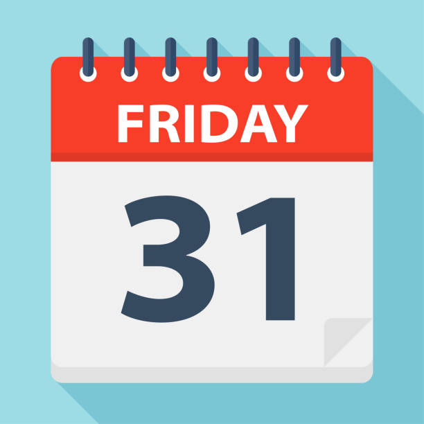 istock Friday 31 - Calendar Icon. Vector illustration of week day paper leaf. 1072159422