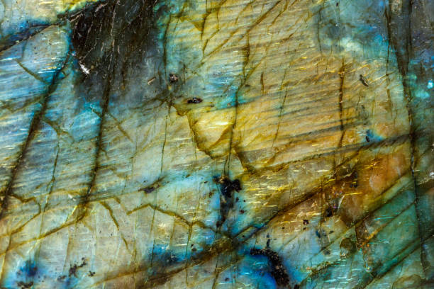 istock Macro Labradorite mineral stone on white background 1072163468
