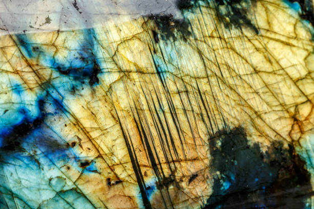 istock Macro Labradorite mineral stone on white background 1072163772