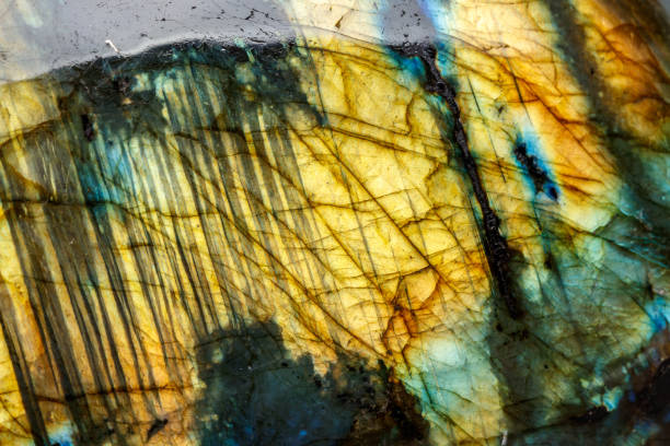 istock Macro Labradorite mineral stone on white background 1072163956