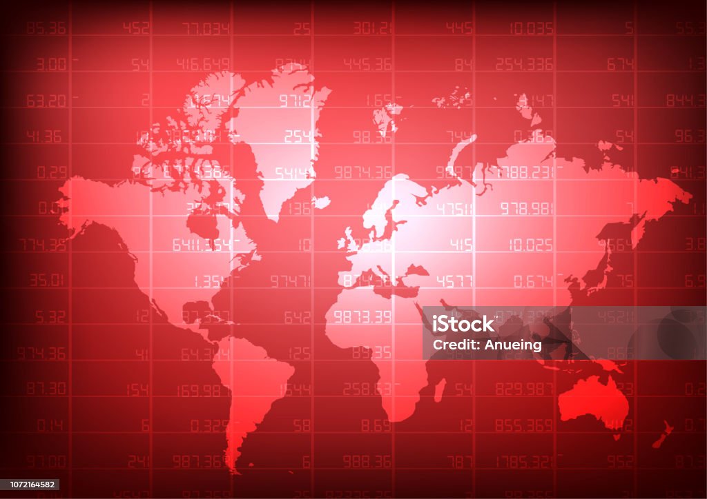 World Vector Red Vector World Map With Red Stock Board Stock Illustration - Download ...